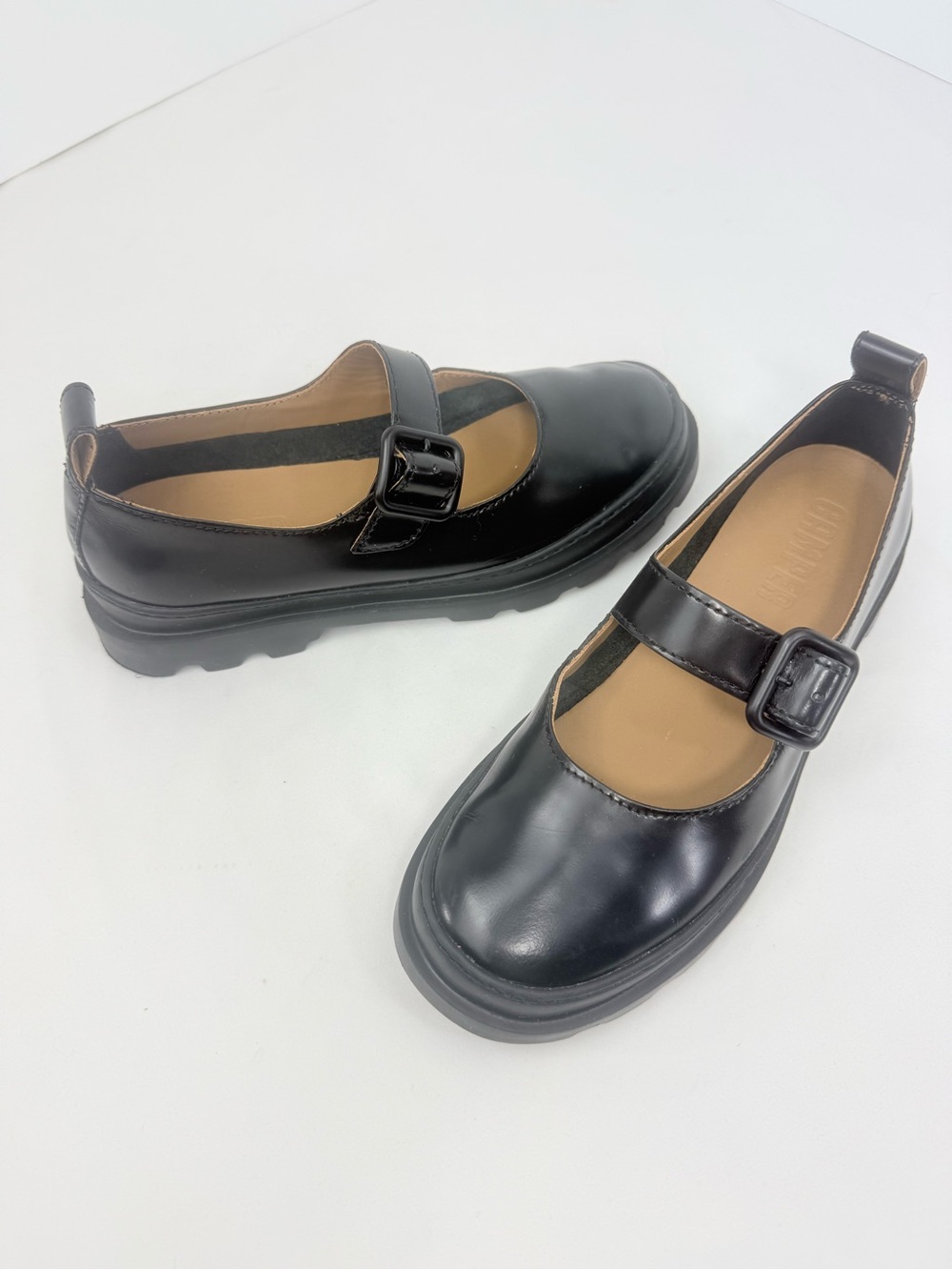 Camper BRUTUS Black Leather Low Heel Side Buckle Lightweight Mary Jane Shoes - Picture 6 of 16